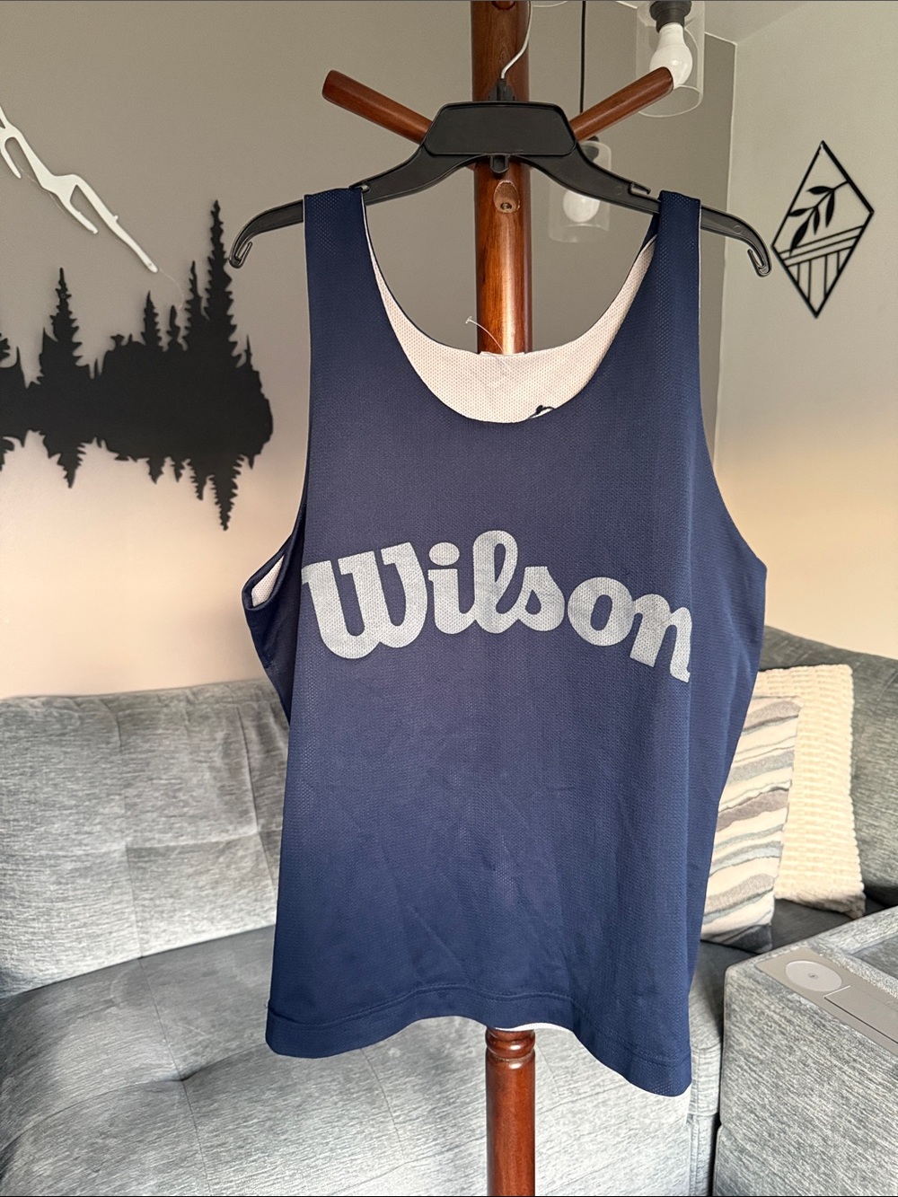 Wilson White and Navy Reversible Mesh Basketball Jersey